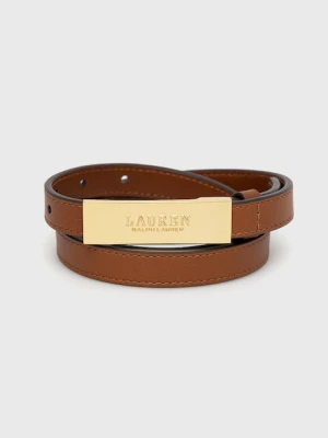 Lauren Ralph Lauren pasek skórzany 412873090002 damski kolor brązowy