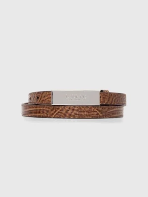 Lauren Ralph Lauren pasek skórzany damski kolor beżowy 412942223