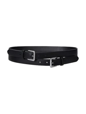 Lauren Ralph Lauren pasek skórzany damski kolor czarny 412936524