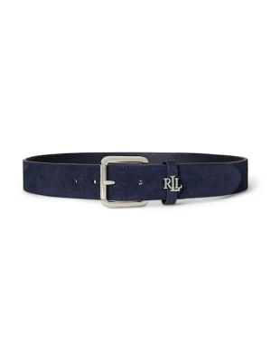 Lauren Ralph Lauren pasek skórzany damski kolor granatowy 412980805
