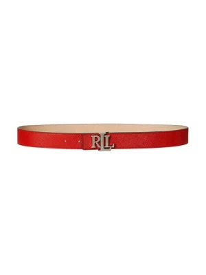 Lauren Ralph Lauren pasek skórzany damski kolor pomarańczowy 412974558