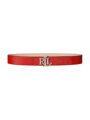 Lauren Ralph Lauren pasek skórzany damski kolor pomarańczowy 412974559