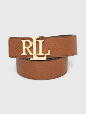 Lauren Ralph Lauren pasek skórzany dwustronny damski kolor brązowy