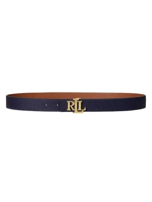 Lauren Ralph Lauren pasek skórzany dwustronny damski kolor granatowy 412912039