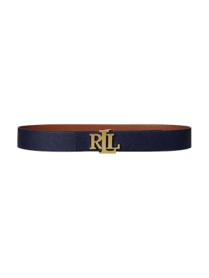 Lauren Ralph Lauren pasek skórzany dwustronny damski kolor granatowy 412912040