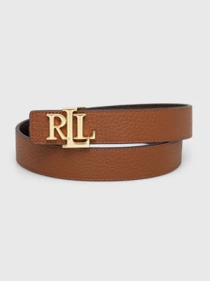 Lauren Ralph Lauren pasek skórzany dwustronny kolor brązowy