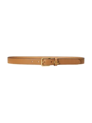 Lauren Ralph Lauren pasek skórzany kolor beżowy 412968763