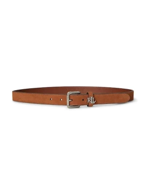 Lauren Ralph Lauren pasek zamszowy damski kolor brązowy 412978433