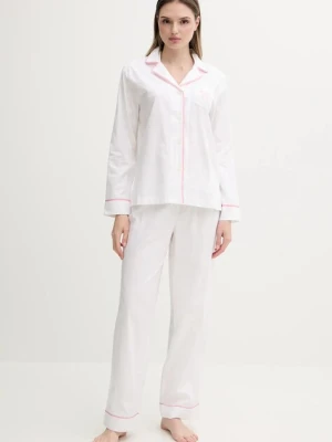 Lauren Ralph Lauren piżama bawełniana damska kolor biały bawełniana ILN92417