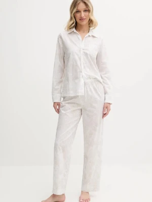 Lauren Ralph Lauren piżama bawełniana damska kolor biały bawełniana ILN92426