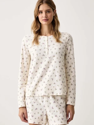 Lauren Ralph Lauren piżama damska bawełniana beżowy