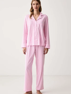 Lauren Ralph Lauren piżama damska bawełniana różowy