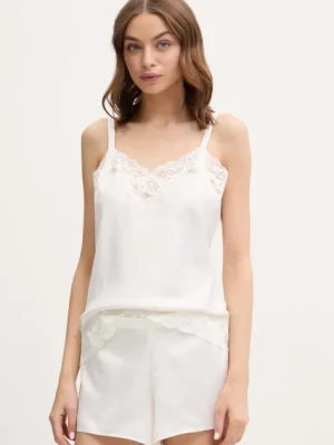 Lauren Ralph Lauren piżama damska kolor beżowy satynowa ILN11684