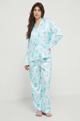 Lauren Ralph Lauren piżama damska kolor niebieski satynowa ILN92318