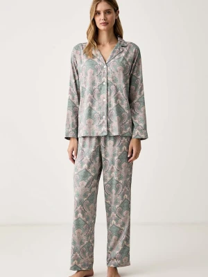 Lauren Ralph Lauren piżama damska z bawełną beżowy
