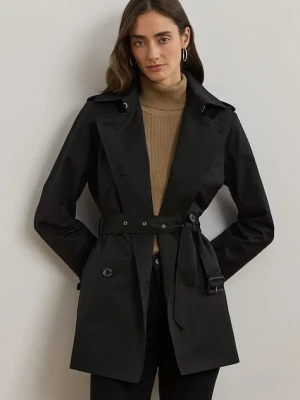 Lauren Ralph Lauren płaszcz damski z bawełną czarny