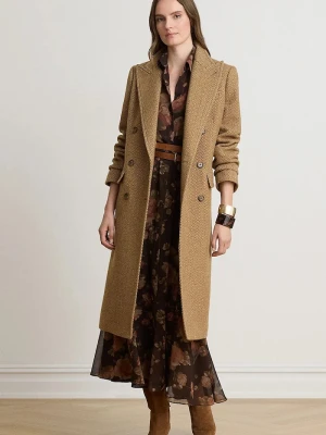 Lauren Ralph Lauren płaszcz damski z wełną brązowy