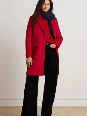 Lauren Ralph Lauren płaszcz damski z wełną czerwony
