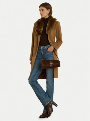 LAUREN RALPH LAUREN Płaszcz wełniany 297P04148002 Brązowy Straight Fit
