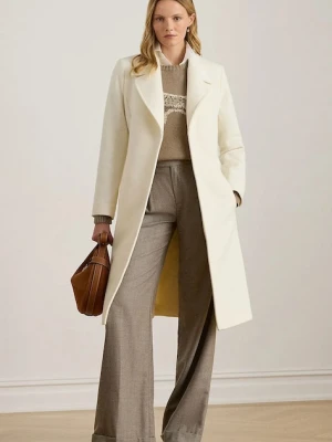 Lauren Ralph Lauren płaszcz wełniany kolor beżowy przejściowy 297962169