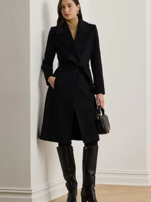 Lauren Ralph Lauren płaszcz wełniany kolor czarny przejściowy 297962169