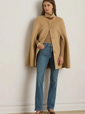 Lauren Ralph Lauren płaszcz z dodatkiem wełny kolor beżowy 297P04145