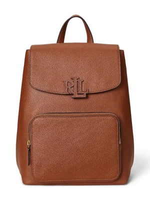 Lauren Ralph Lauren plecak skórzany damski kolor brązowy duży gładki 431969355