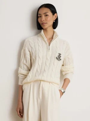 LAUREN RALPH LAUREN Półgolf Faustina | Relaxed fit | z dodatkiem wełny kremowy