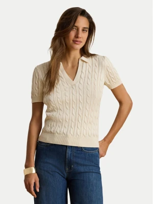 LAUREN RALPH LAUREN Polo 200P14041001 Kremowy Regular Fit