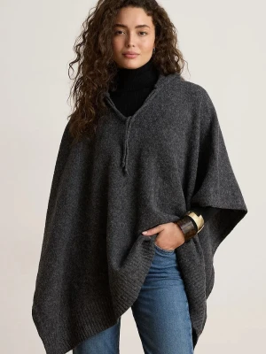 Lauren Ralph Lauren poncho damskie z dodatkiem wełny szary