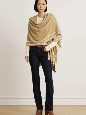 Lauren Ralph Lauren poncho damskie z wełną beżowy