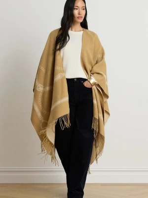 Lauren Ralph Lauren poncho damskie z wełną beżowy