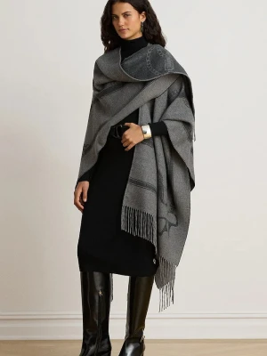 Lauren Ralph Lauren poncho damskie z wełną szary