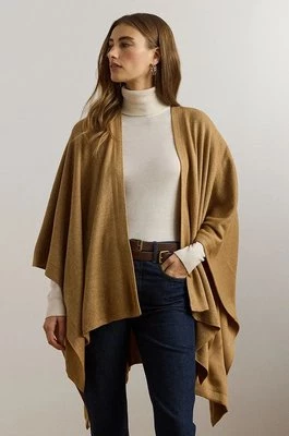 Lauren Ralph Lauren poncho z domieszką wełny kolor beżowy lekkie 454960146