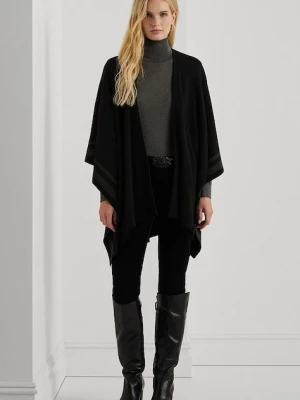 Lauren Ralph Lauren poncho z domieszką wełny kolor czarny 454960145