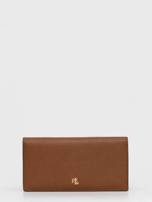 Lauren Ralph Lauren Portfel skórzany 432802917010 damski kolor brązowy