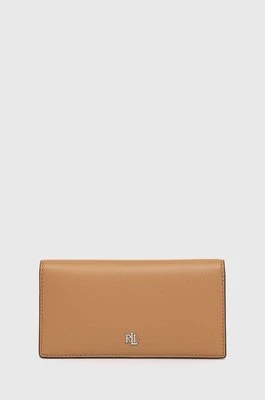 Lauren Ralph Lauren portfel skórzany damski kolor beżowy 432935939