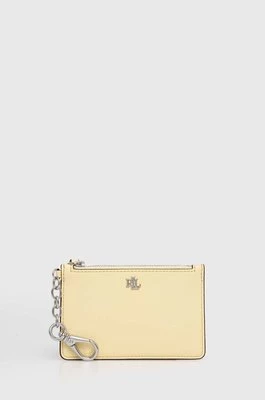 Lauren Ralph Lauren portfel skórzany damski kolor żółty