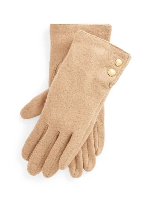 Lauren Ralph Lauren rękawiczki wełniane damskie kolor beżowy 454833075