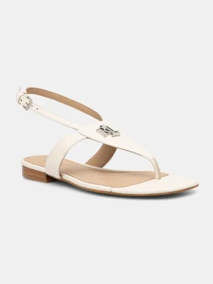 Lauren Ralph Lauren sandały skórzane Everley damskie kolor beżowy 802959146009