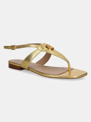 Lauren Ralph Lauren sandały skórzane Everley damskie kolor złoty 802959147001