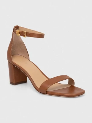 Lauren Ralph Lauren sandały skórzane Logan kolor brązowy 802927949002