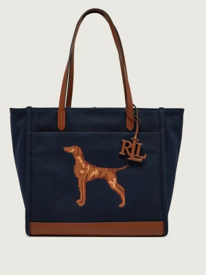 LAUREN RALPH LAUREN Shopperka Cameryn | z dodatkiem skóry granatowy