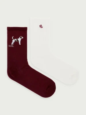 Lauren Ralph Lauren skarpety damskie 2-pack bordowy