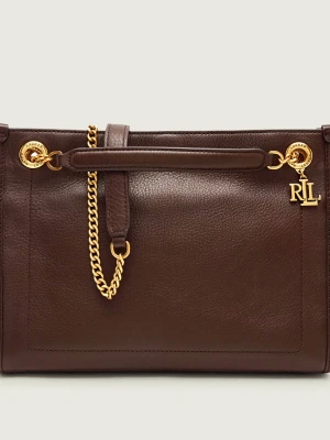 LAUREN RALPH LAUREN Skórzana torebka na ramię Luxe Pebble brązowy