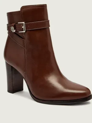 LAUREN RALPH LAUREN Skórzane botki na słupku Brooke II