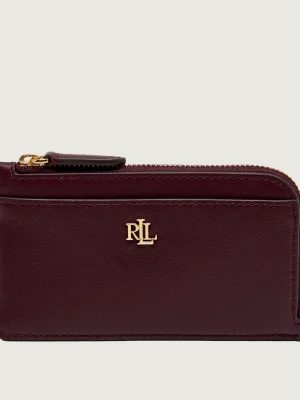 LAUREN RALPH LAUREN Skórzane etui na karty bordowy