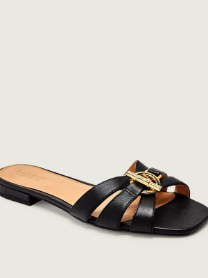 LAUREN RALPH LAUREN Skórzane klapki BLAIKE czarny