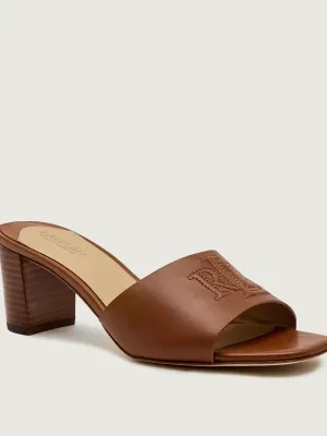 LAUREN RALPH LAUREN Skórzane klapki na słupku EVERLEY