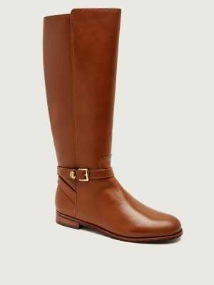 LAUREN RALPH LAUREN Skórzane oficerki Brooke koniakowy